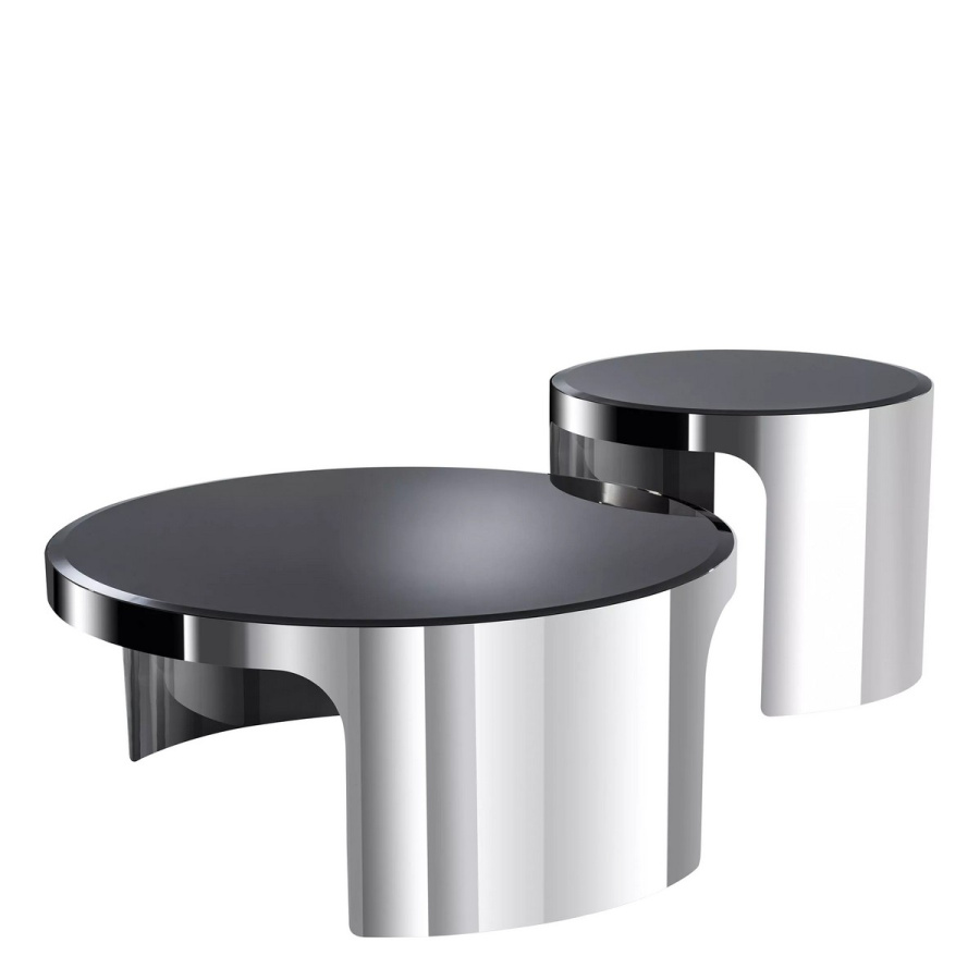 Photo Set of two Piemonte coffee tables (steel)