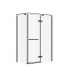 Photo Roca Acropolis door right with side panel 140x80 ZRU9307905 matte black, glass transparent