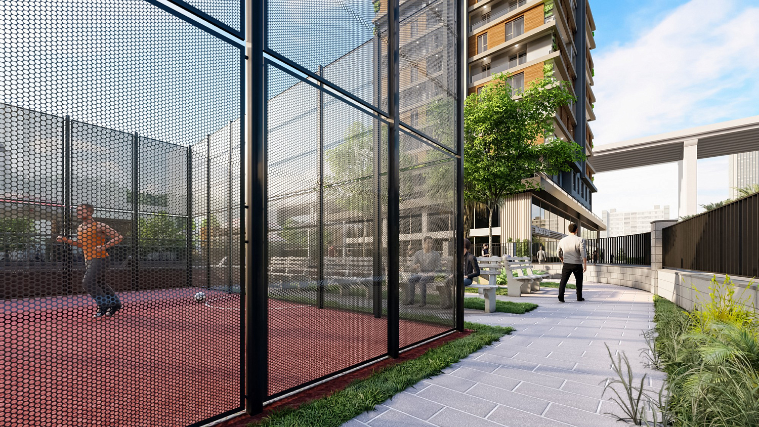 Modern residential complex with infrastructure