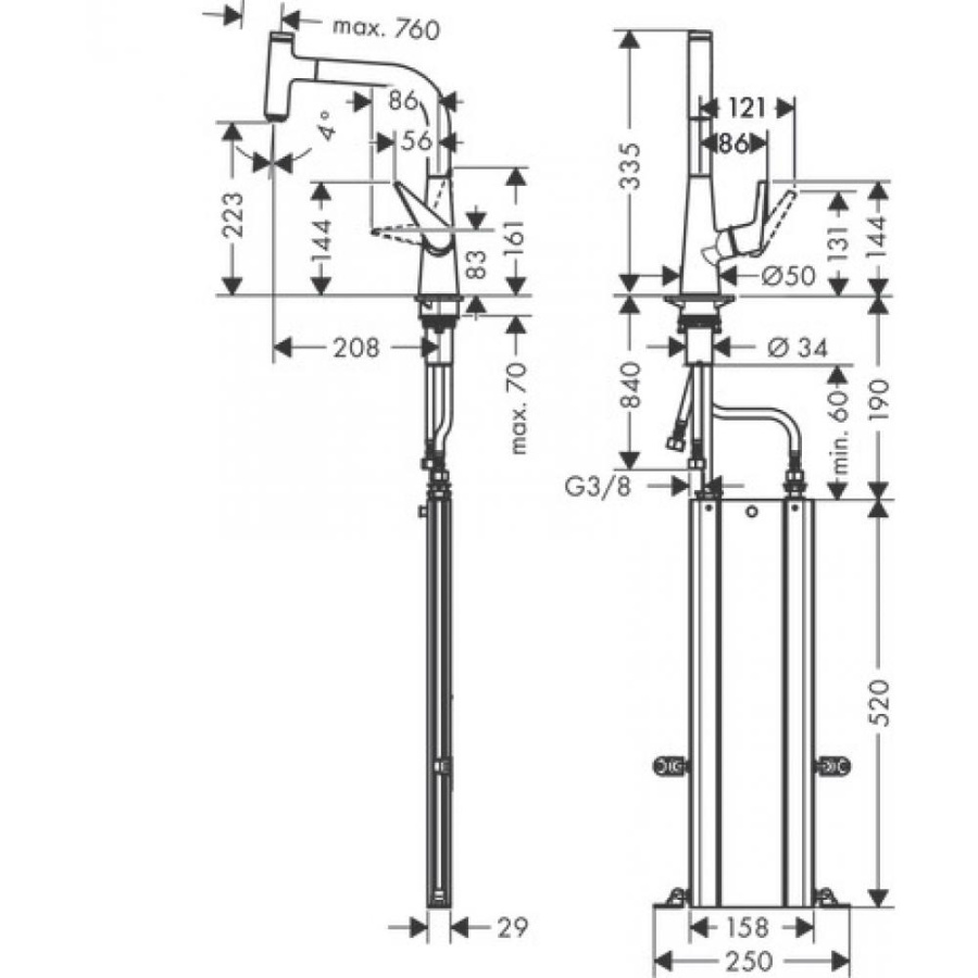 Photo Kitchen mixer hansgrohe Talis Select M51 73852800 with hood, steel