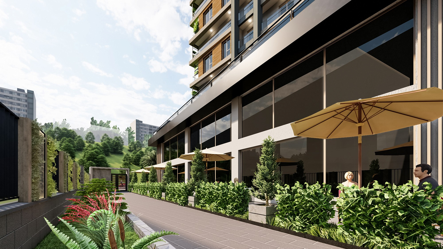 Modern residential complex with infrastructure