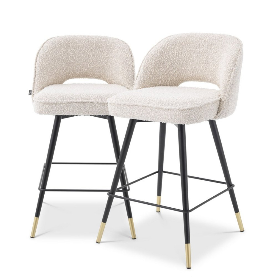 Photo Set of two half-bar Cliff chairs (cream)