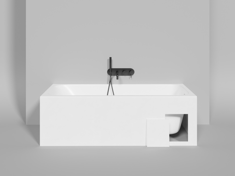 Photo Bath of artificial stone Salini Orlando 170x80 102016GF black