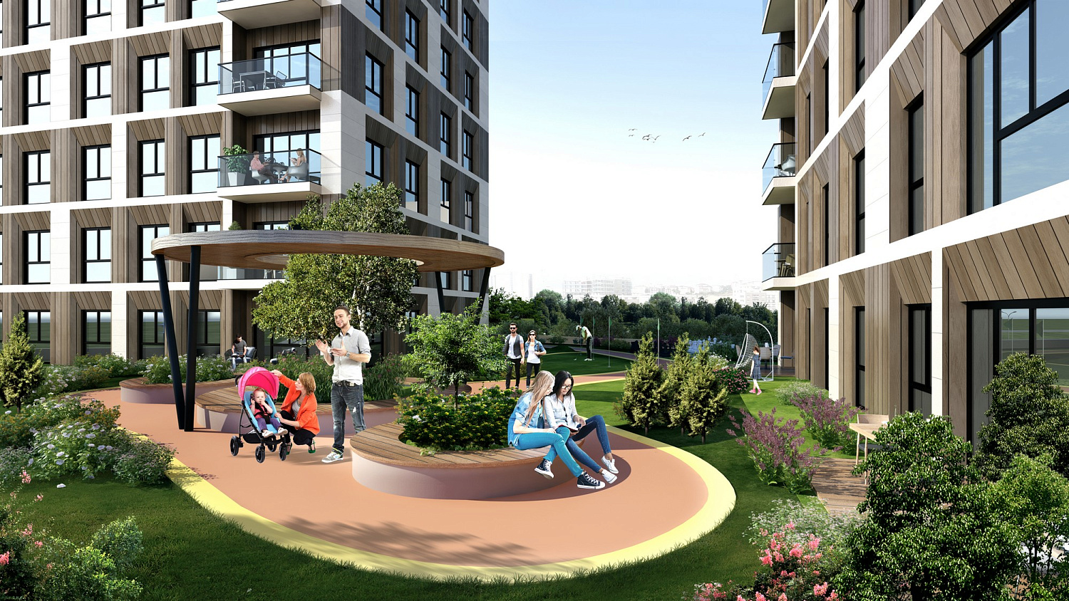 Modern residential complex near the main highways