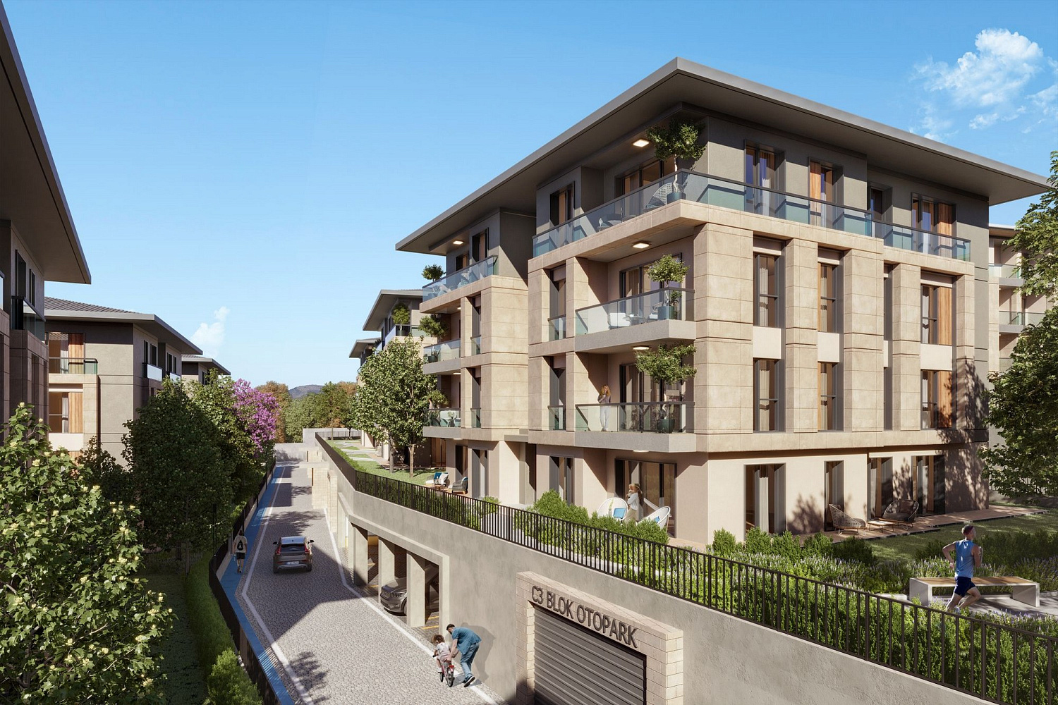 Modern residential quarter with extensive infrastructure