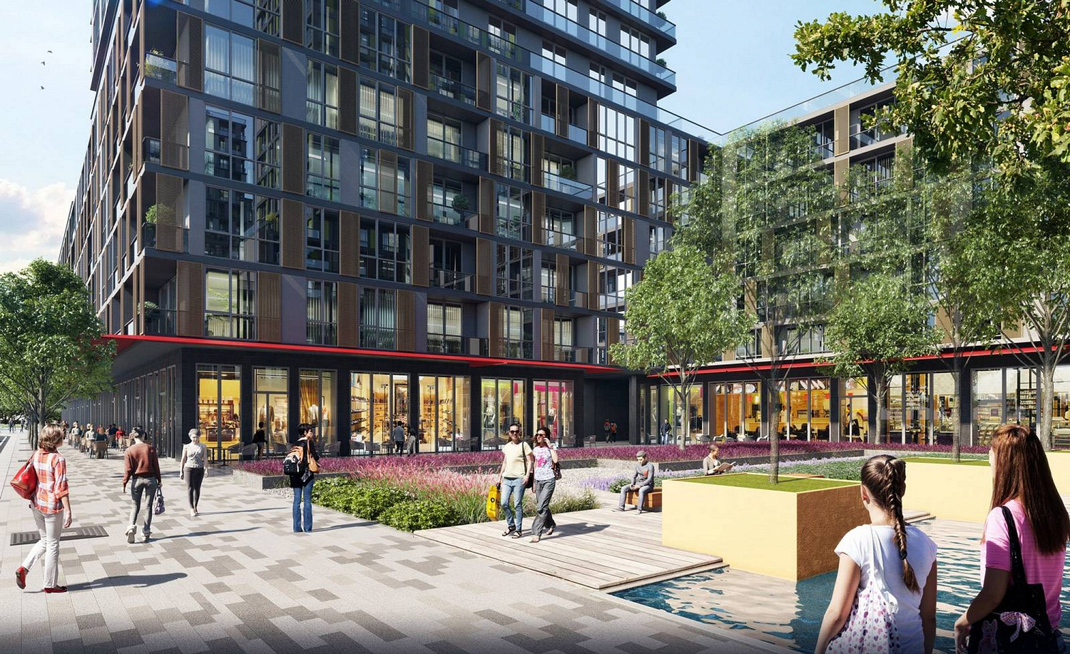 Modern residential quarter with developed infrastructure