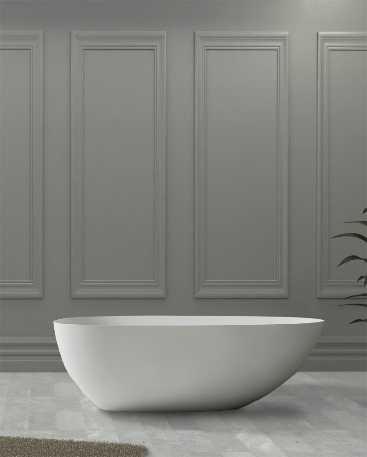 Photo Bath of artificial stone Abber Stein 170x80 AS9611-1.7 white matte