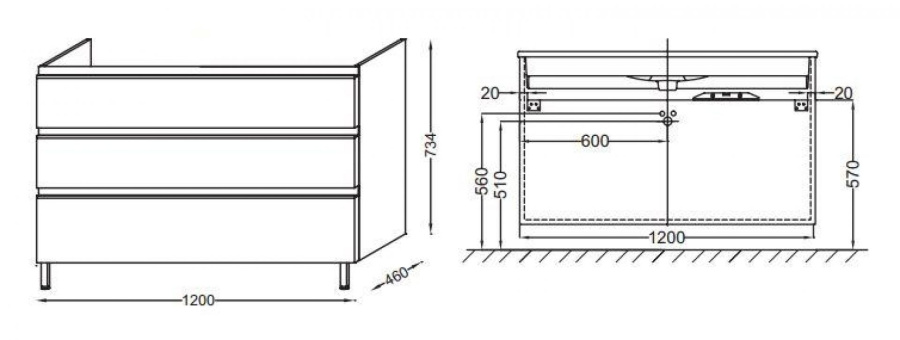 Photo Bathroom under 120 cm Jacob Delafon Vox EB2041-RA-G1C white