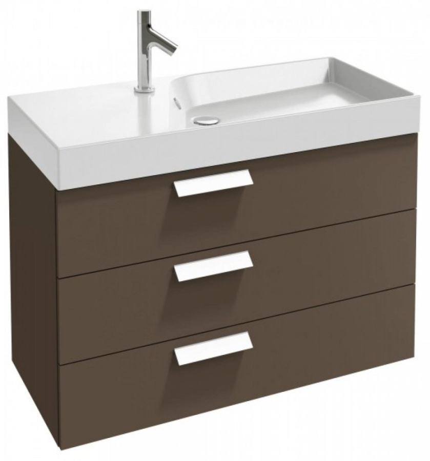 Photo 100 cm sink cabinet Jacob Delafon Rythmik EB1310-G80 light brown varnish