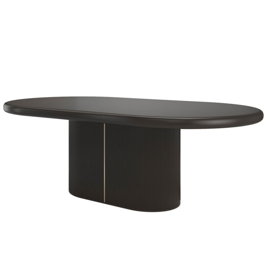 Photo Love sliding dining table (dark chocolate hue)