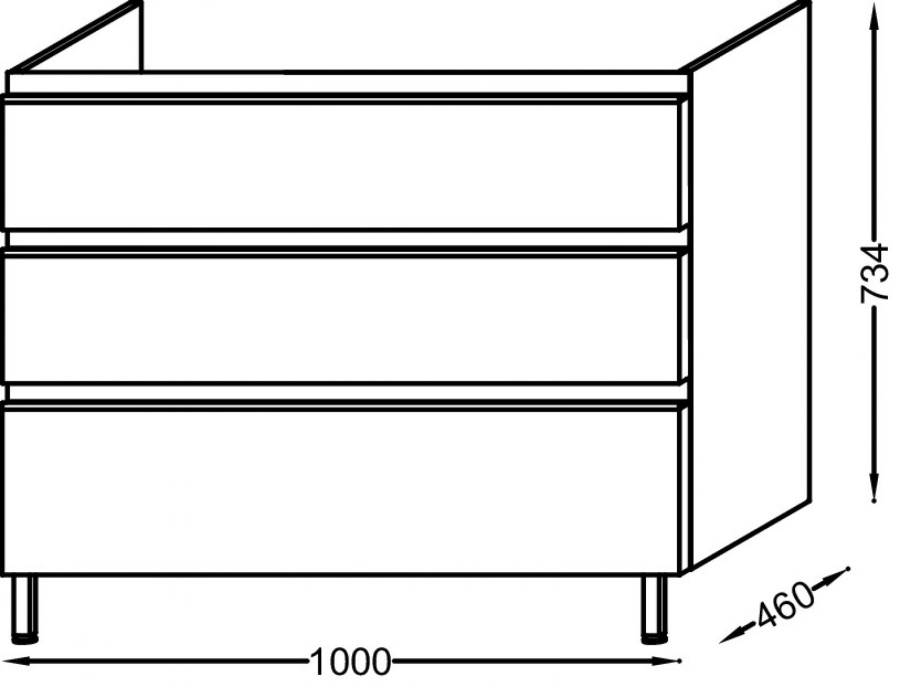 Photo 100 cm sink cabinet Jacob Delafon Vox EB2045-RA-G80, light brown