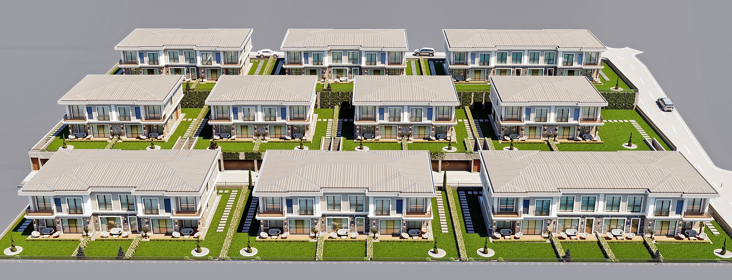 Private complex of villas with their own gardens