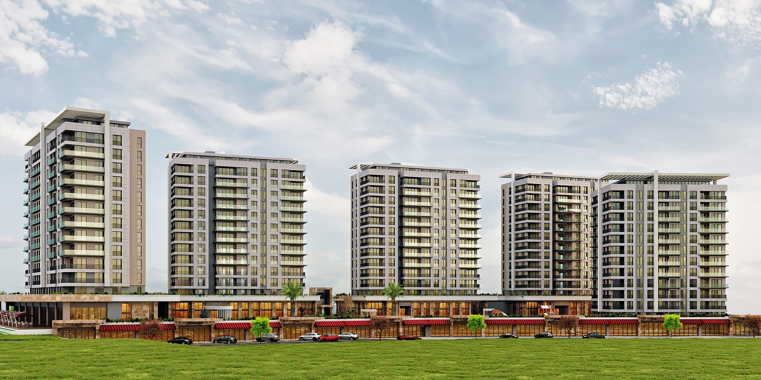 Comfortable residential complex of a family concept next to the sea and marina