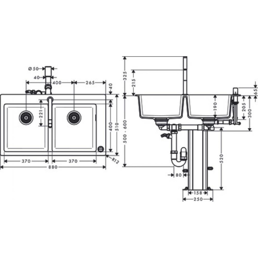 Photo Kitchen combination hansgrohe 370/370 C51-F770-10 43221000