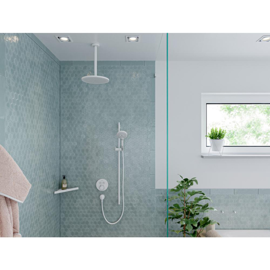 Photo overhead shower hansgrohe Croma 280 26220700 1 mode white matte