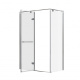 Photo Roca Acropolis door left with side panel 140h70 ZRU9307882 glossy chrome, glass transparent