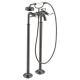 Photo Floor bath mixer Axor Montreux 16553340 with shower set grinded black chrome