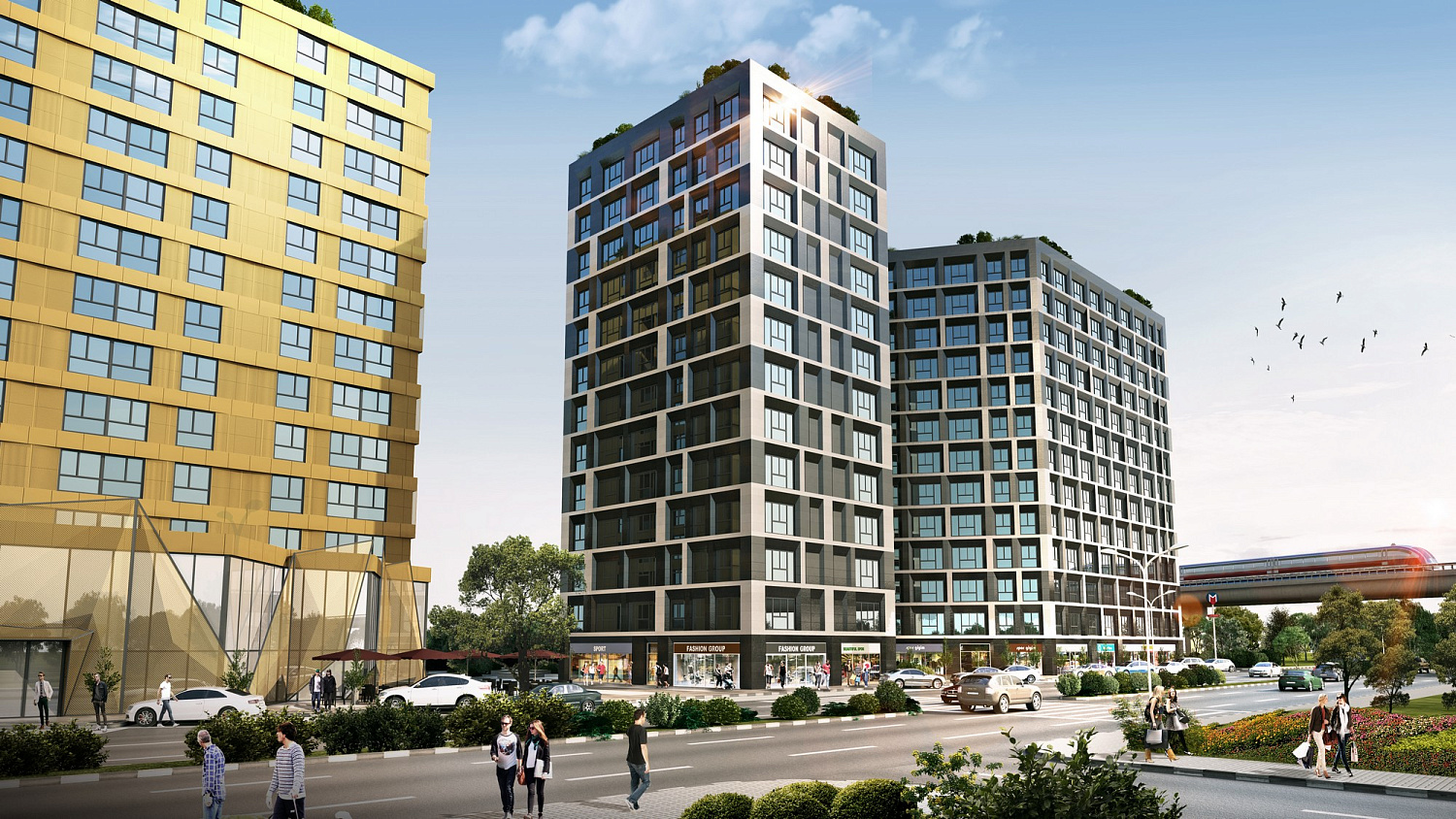 Modern residential complex near the main highways