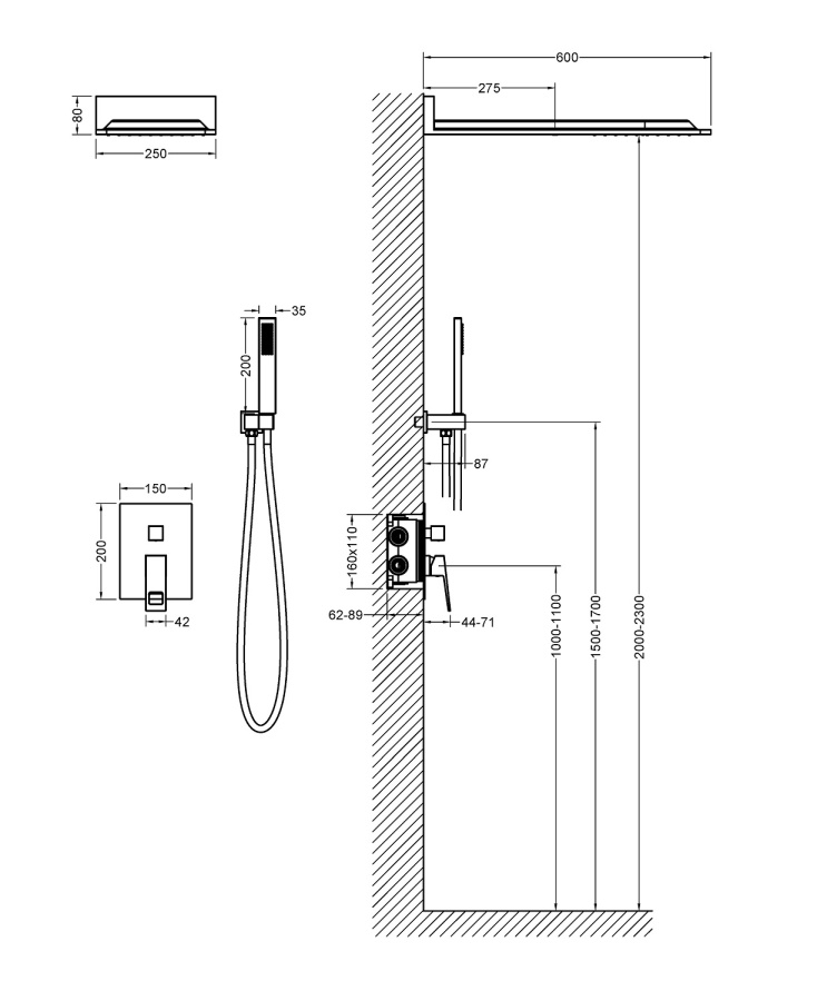 Photo Shower system built-in Timo Briana SX-7139/03SM black