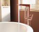 Photo Floor mixer for bath Vitra Root Round A4274126EXP with shower set copper