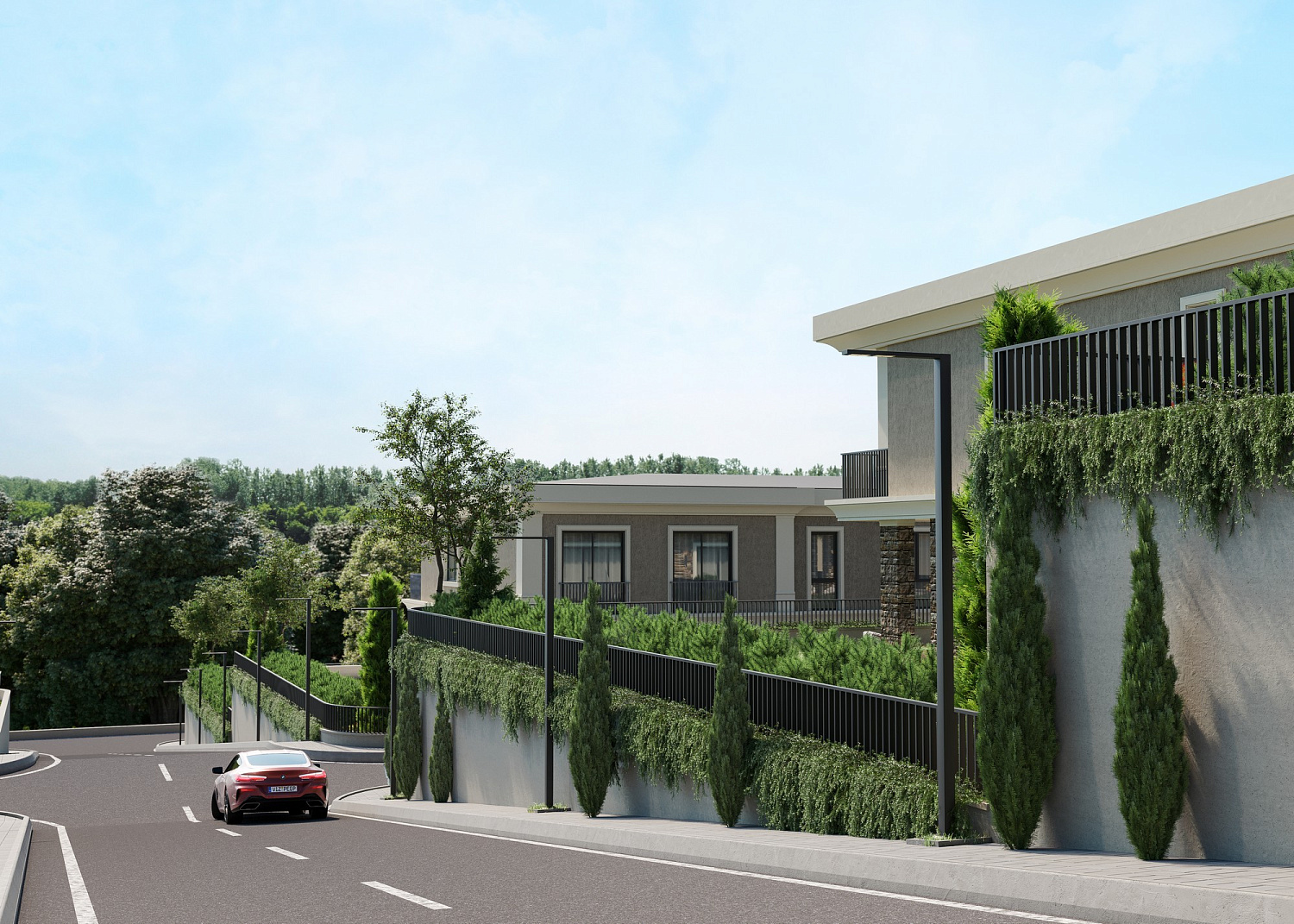 Private complex of villas with their own gardens