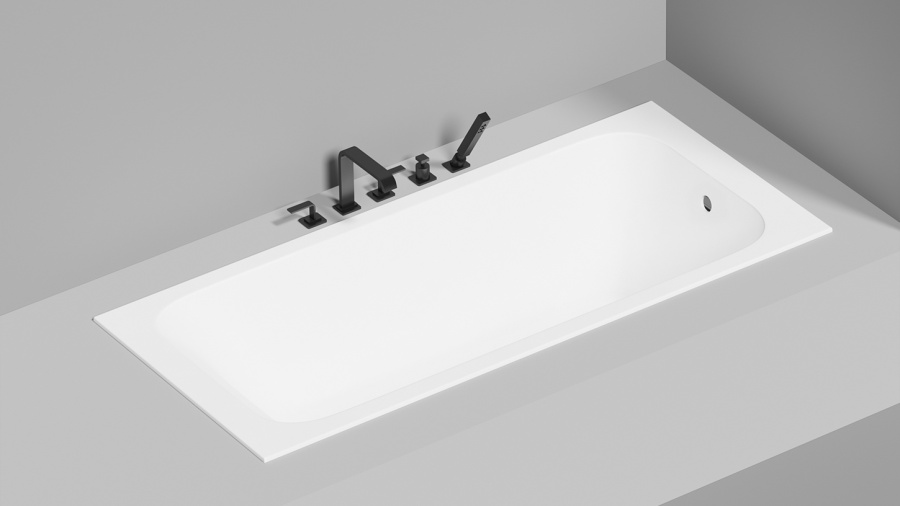 Photo Salini Orlanda cast marble bath 170x75 102017MF RAL matte