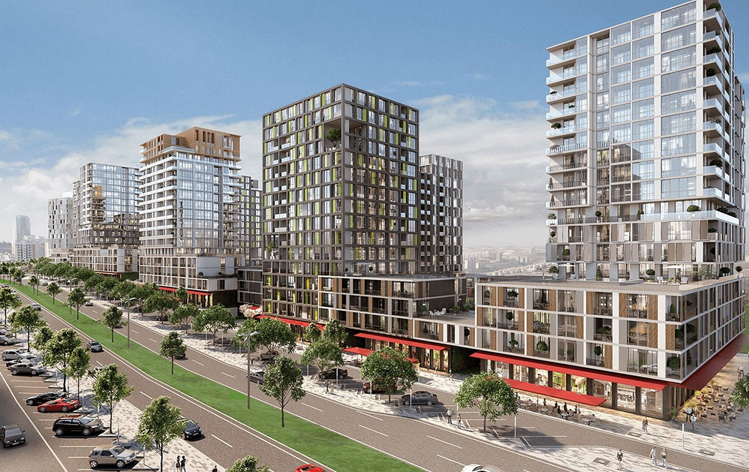 Modern residential quarter with developed infrastructure
