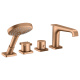 Photo Thermostatic mixer on board the bath Axor Citterio E 36411140 with shower set polished bronze