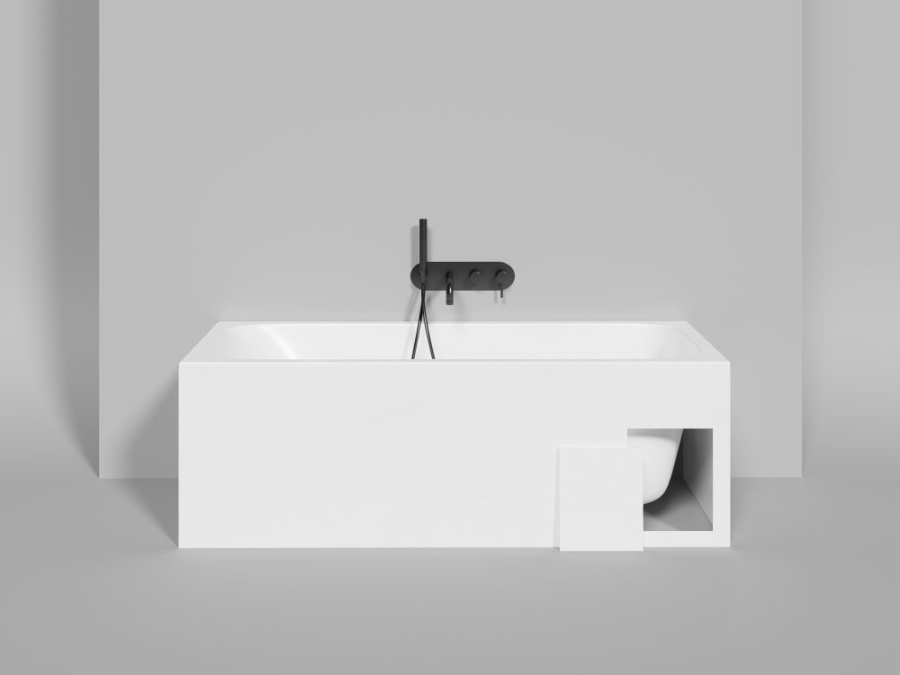 Photo Bath of artificial stone Salini Orlando 160x70 102115GF painting by RAL completely