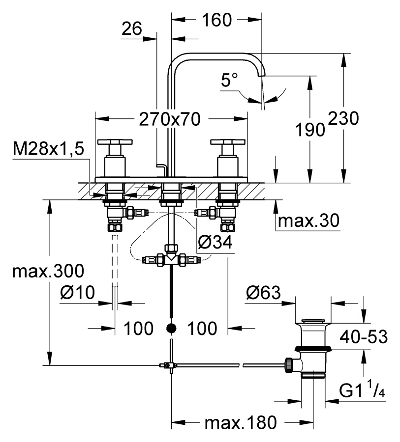 Photo Grohe Allure sink mixer 20143000