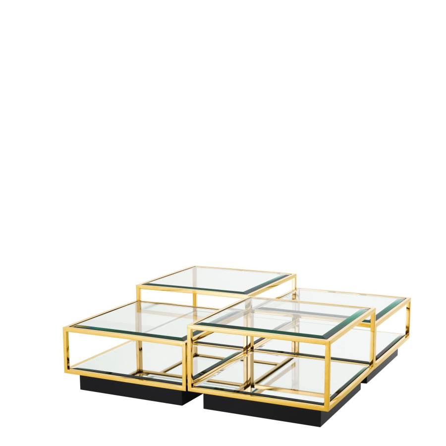 Photo A set of four Tortona coffee tables (golden finish)