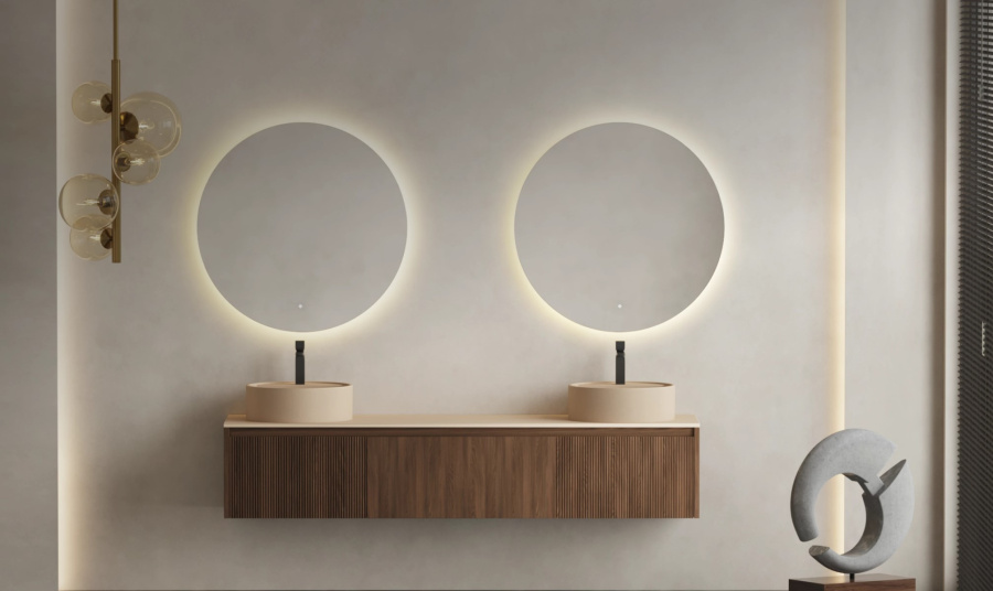 Photo Salini Ombra 90 27M0390BH mirror with LED lighting