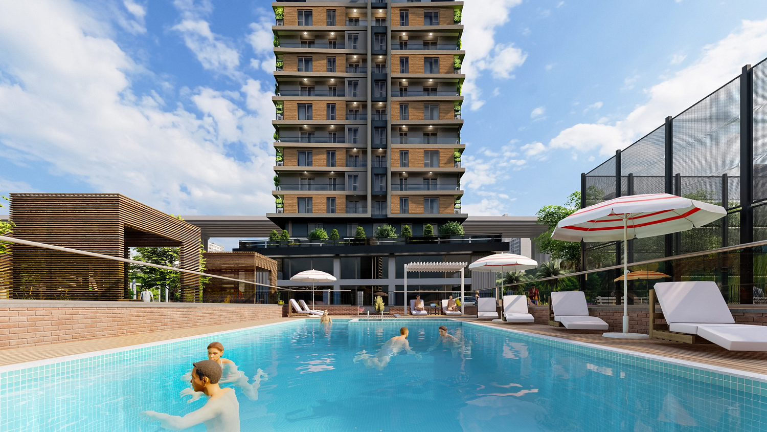 Modern residential complex with infrastructure