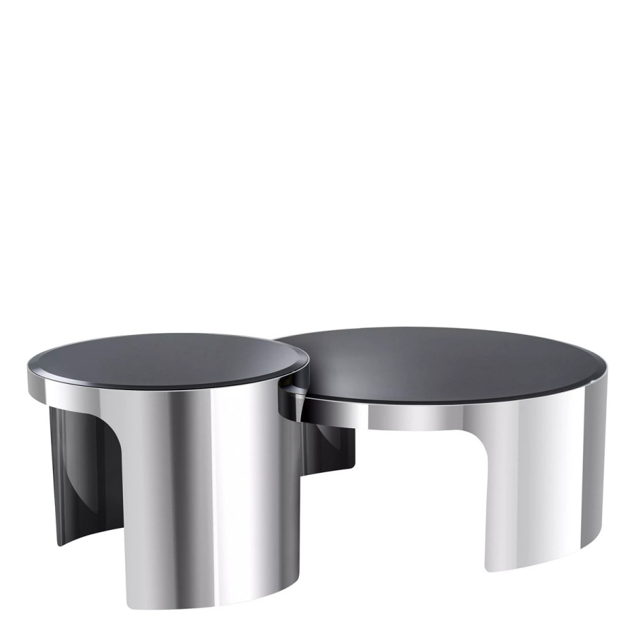 Photo Set of two Piemonte coffee tables (steel)