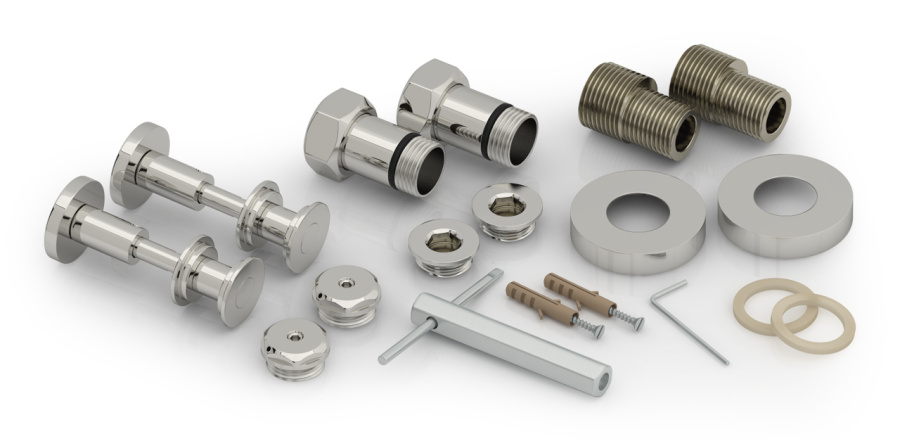 Photo Towel warmer water Sunerja Modus 1200x600 051-0250-1260 aged brass