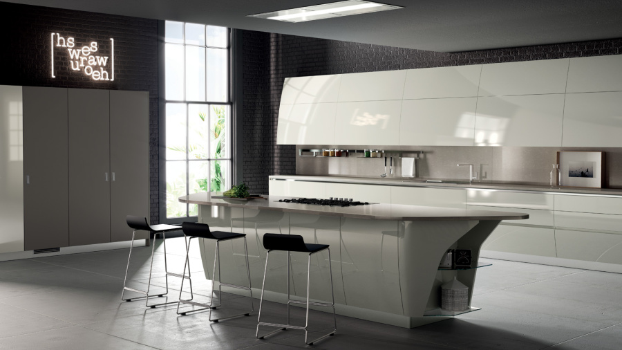 Photo Scavolini Flux Swing Kitchen Angular 365 by 368cm