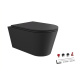 Photo Suspension toilet with lid and seat Alice Hide Round 31170108SET matte black