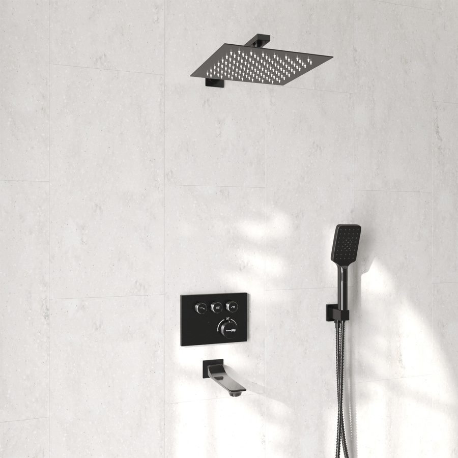 Photo Shower kit WasserKRAFT Wiese A8458.182.200.186.195.202.176 Thermo with weapons steel thermostat