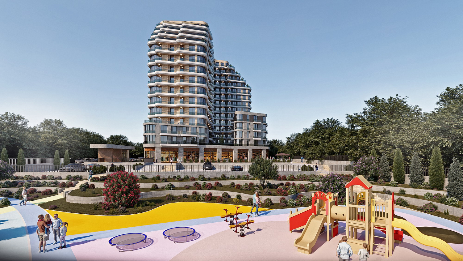 Residential complex with panoramic views and green areas