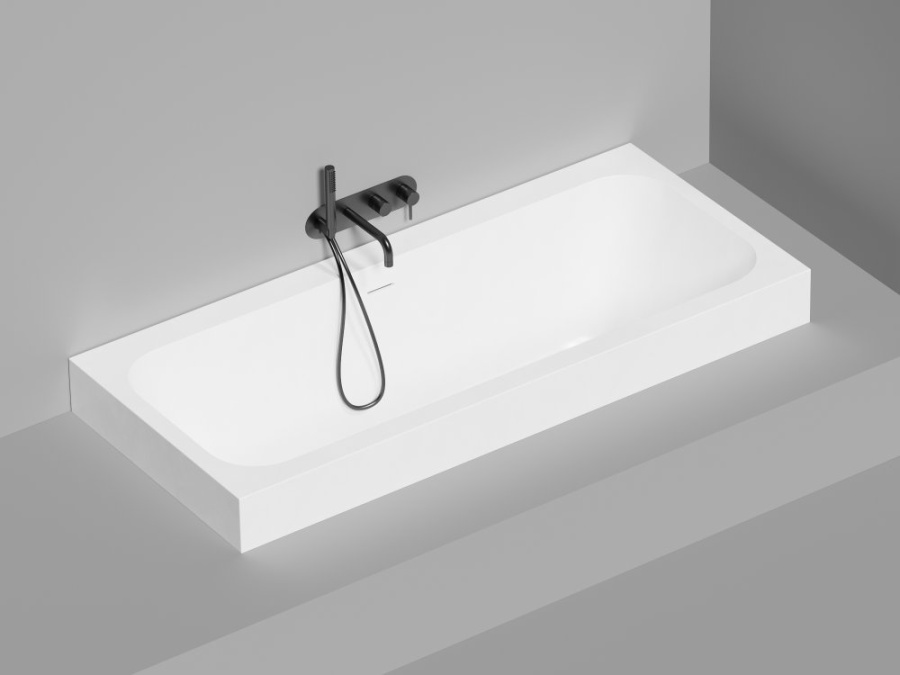 Photo Bath of artificial stone Salini Orlando Axis Kit 180x80 103322MF black matte