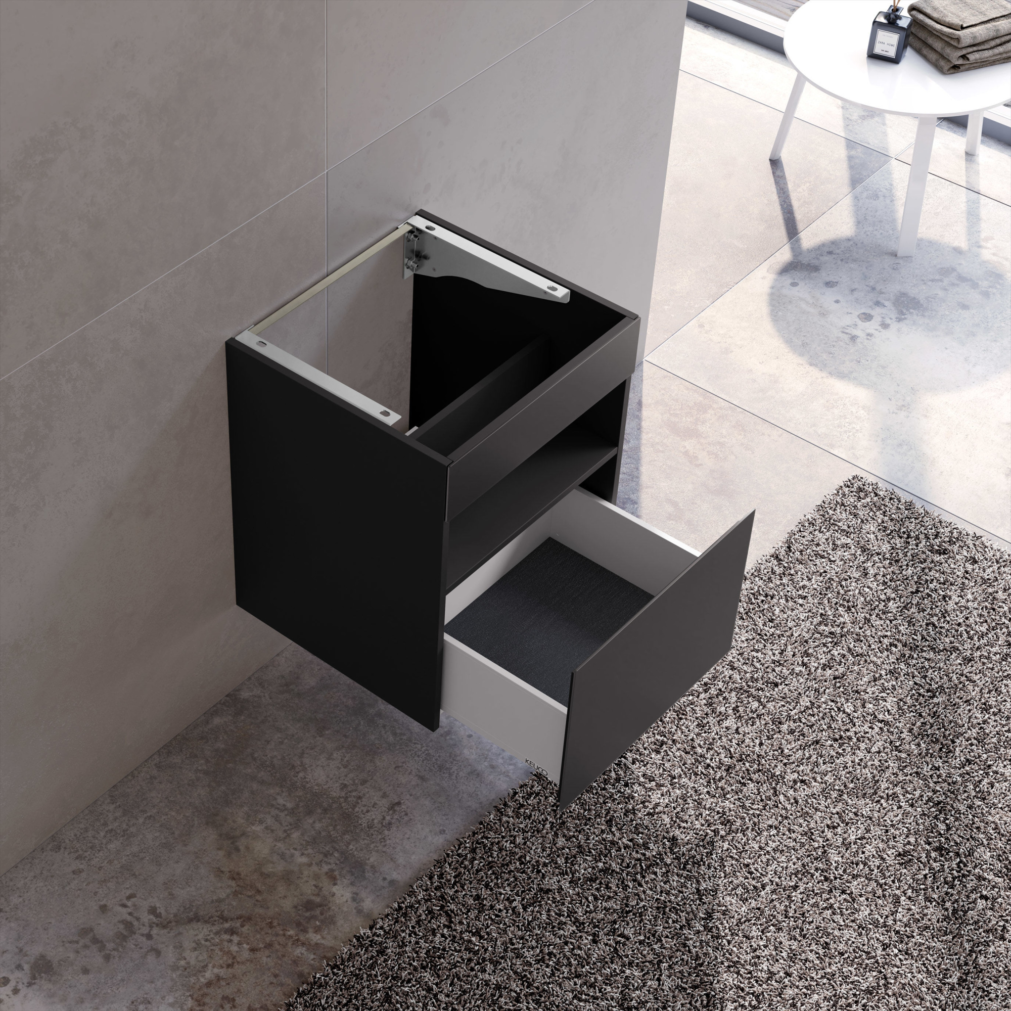 Photo Cube under the sink Keuco Stageline 50 32842970000 vulcanite matte