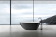 Photo Artificial stone bath Abber Dortmund 170x75 AM9911BW black and white matte
