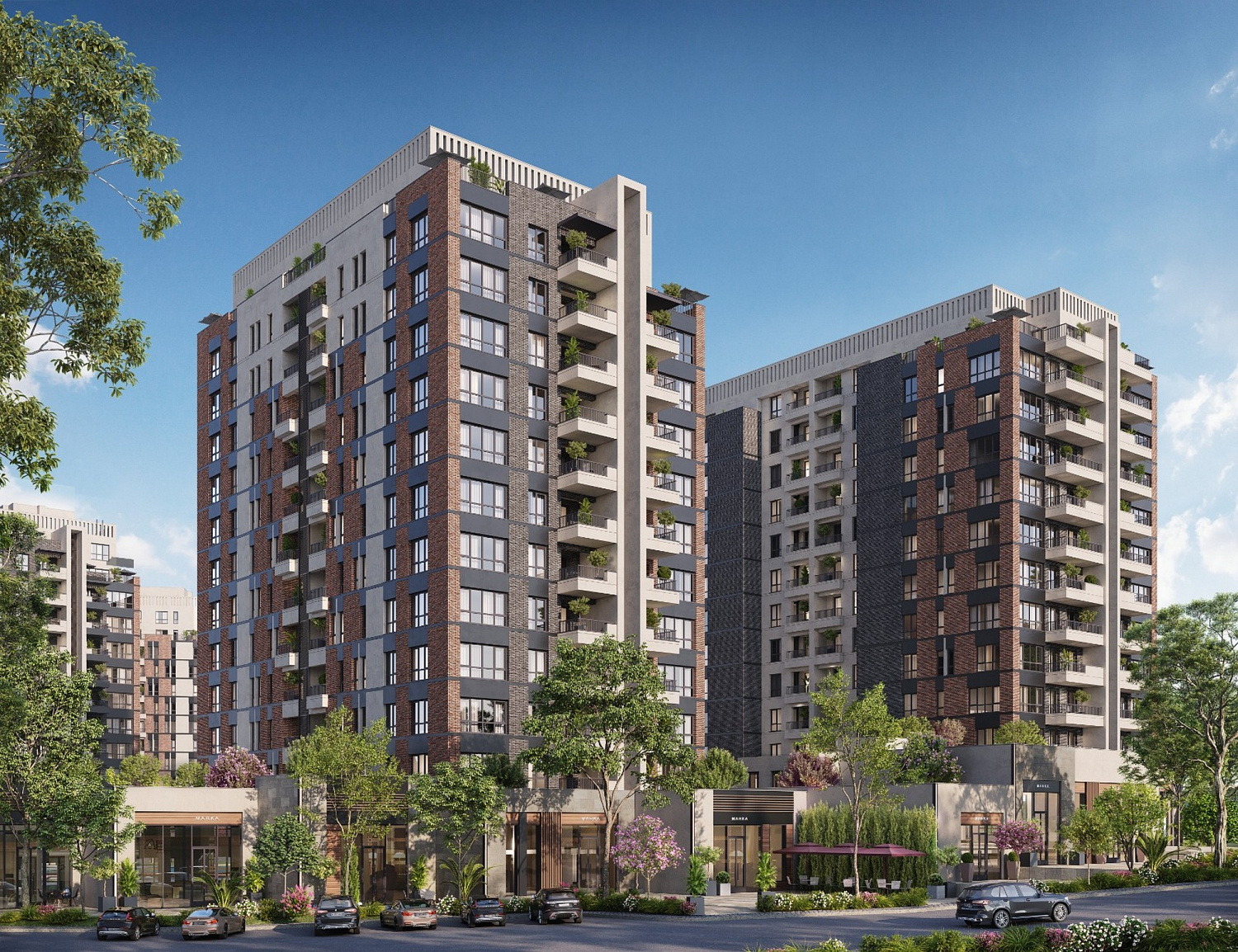 Modern residential complex with family infrastructure