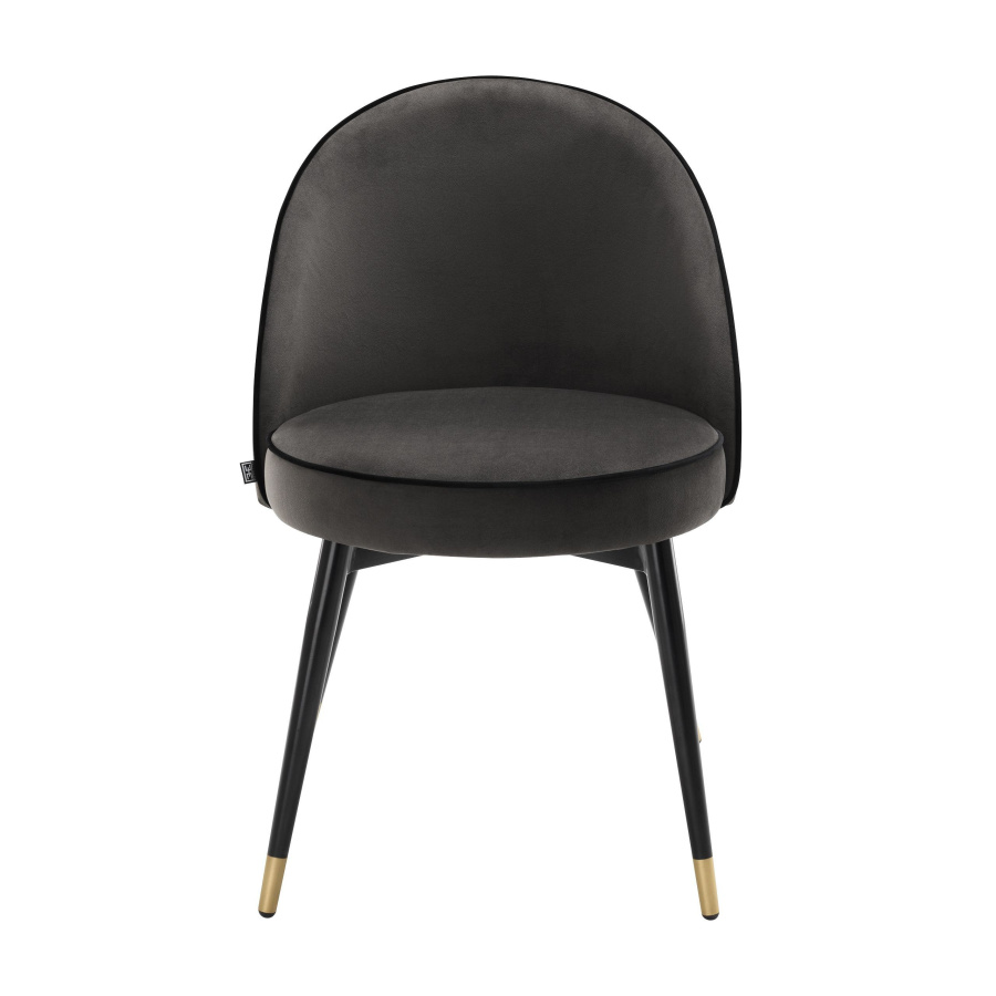 Photo A set of two Cooper dining chairs (gray, velvet)