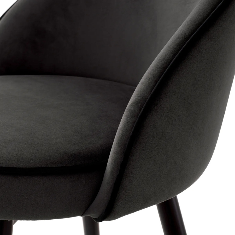 Photo Set of two Roche half-bar chairs (dark grey)