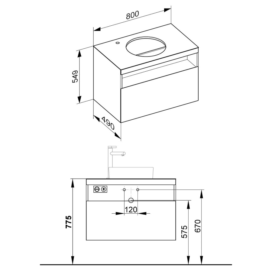 Photo Keuco Stageline sink cabinet 50 32864970100 illuminated