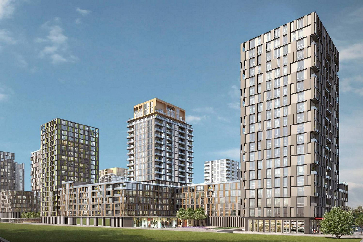 Modern residential quarter with developed infrastructure