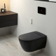 Photo Suspension toilet bidet ViClean-I 100 V0E100R7 with lid-seat, clean black