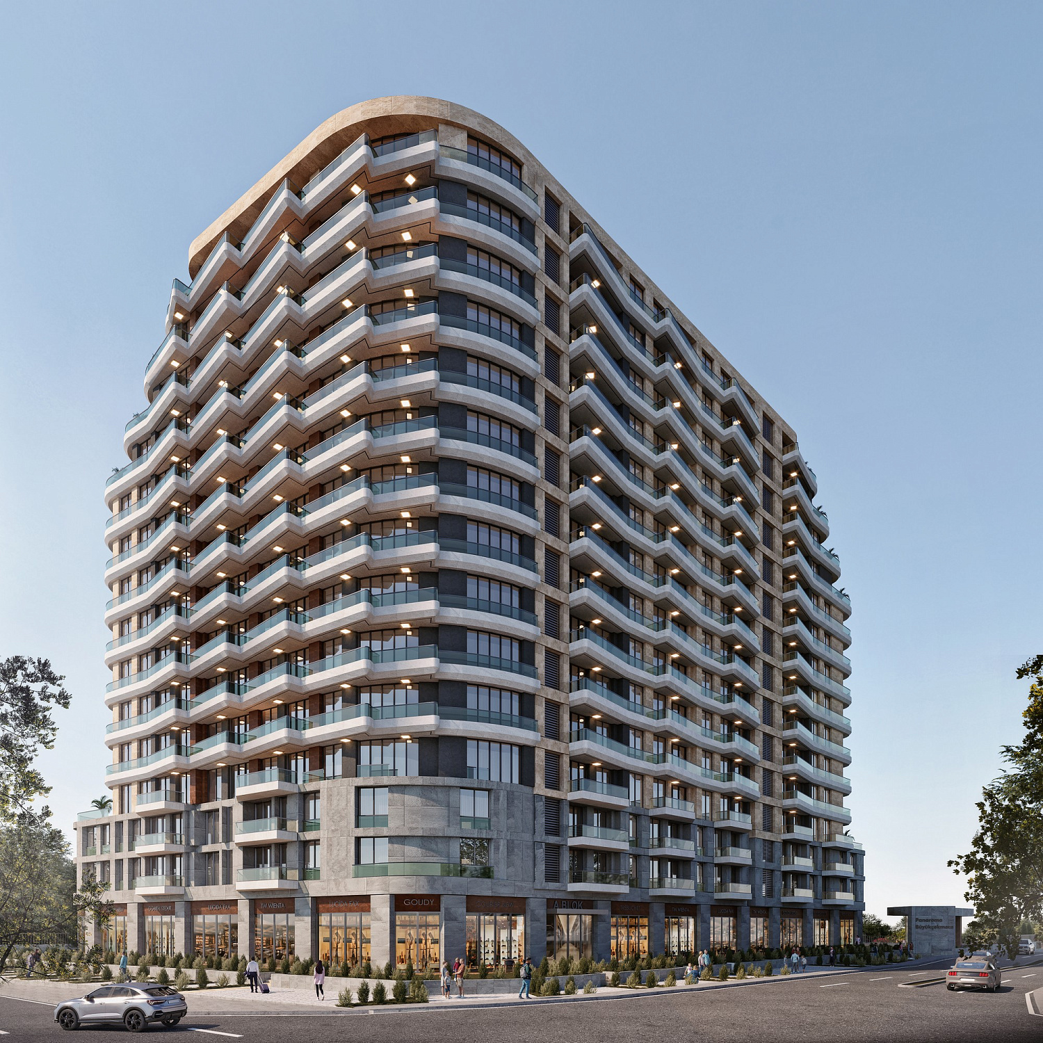 Residential complex with panoramic views and green areas