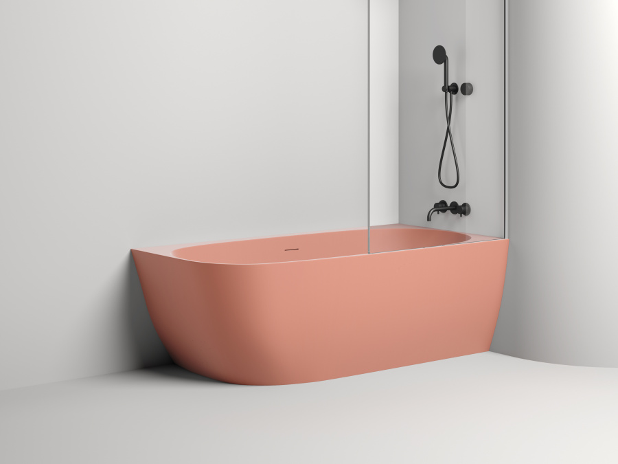 Photo Bath of artificial stone Salini Sofia Corner Right 170x85 102514GF painting by RAL completely